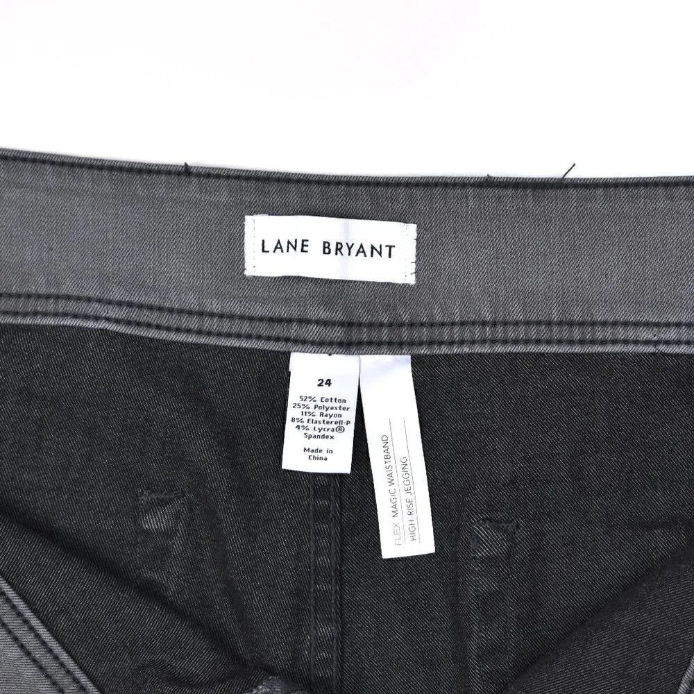 Lane Bryant Flex High Rise 3 Button Jegging Gray 24